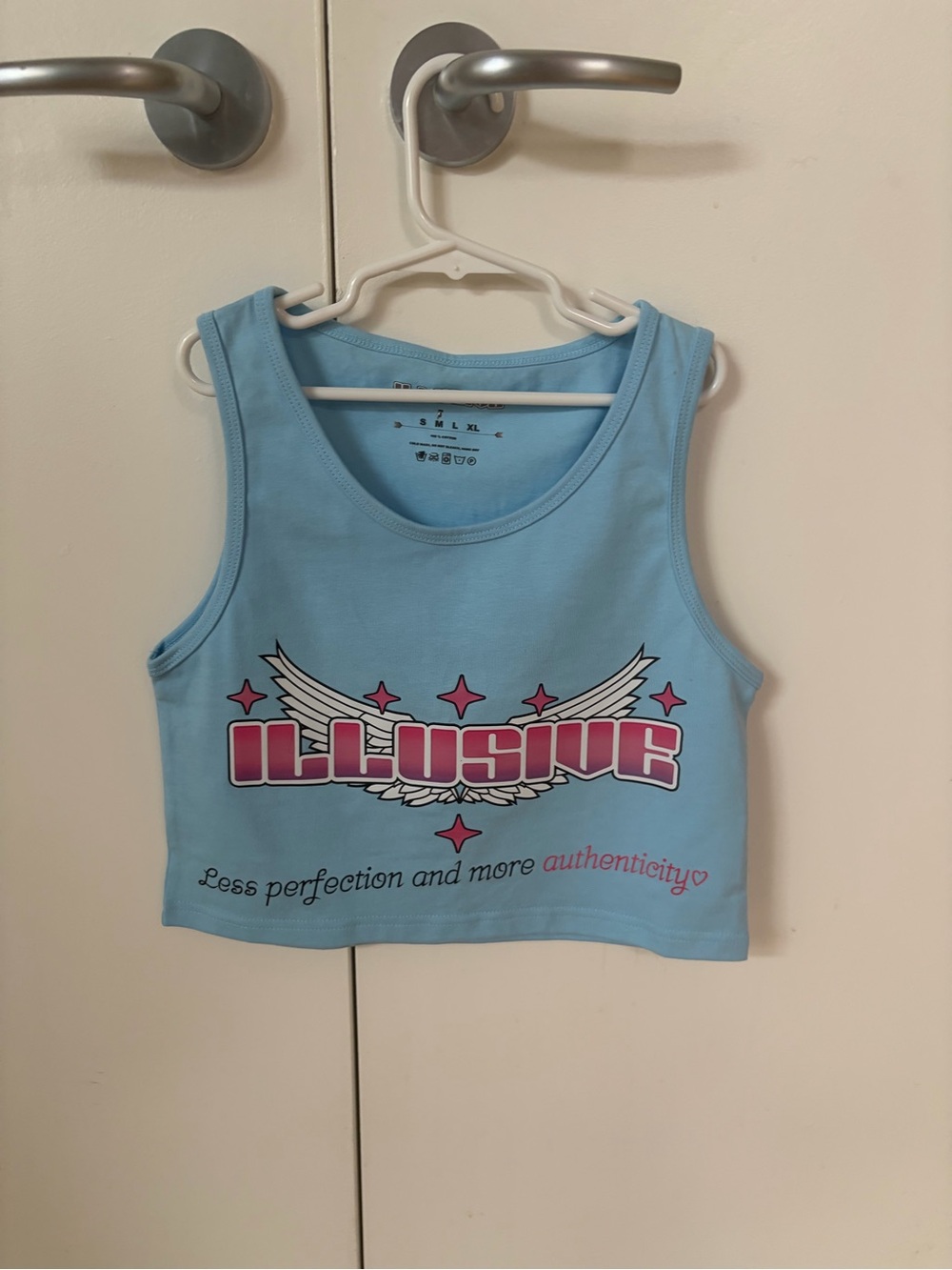 Girls' Light Blue 'Illusive' Graphic Tank Top by